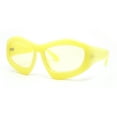 thumbnail image 2 of Womens Oversized Trendy Sport Thick Bevel Frame Wrap Plastic Sunglasses All Yellow, 2 of 4