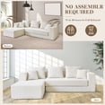thumbnail image 4 of 106.5” Sectional Sofa with Chaise,  YINIX 3 Seater L-Shaped Sofa Couch  for Living Room, Beige, 4 of 7