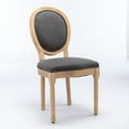 thumbnail image 3 of GAKMCIL Fabric Dining Chair, Upholstered Dining Room Chairs, Exquisitely Carved French Solid Wood Frame, Density Foam, Steel Spring Lining, Weight Capacity:300lb, Dark Gray (Set of 2), 3 of 15