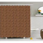 Leopard Print Shower Curtain, Leopard Texture Illustration Exotic African Fauna Inspired Pattern, Fabric Bathroom