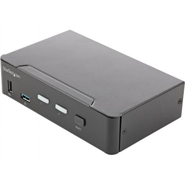 2 Port HDMI KVM Switch, Single Monitor 4K 60Hz Ultra HD HDR, Desktop HDMI 2.0 KVM Switch with 2 Port USB 3.0 Hub (5Gbps) & 4x USB 2.0 HID Ports, Audio, Hotkey Switching, TAA - KVM with Fast Switching