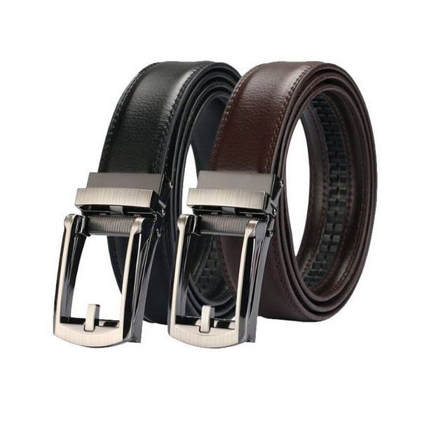 Comfort Click Belt 2 Pack Men Automatic Adjustable Leather Men Belts As ...