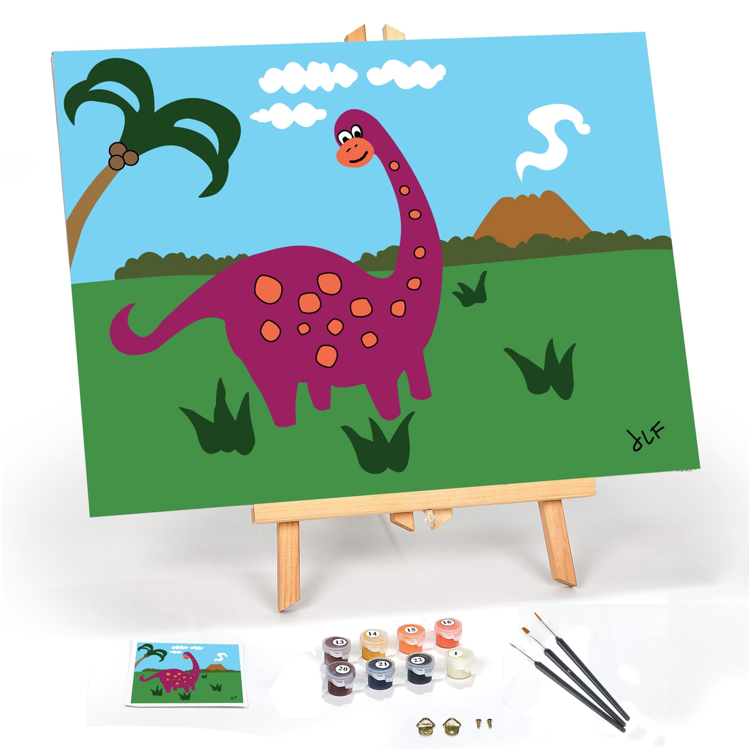 Ledgebay Beginners Paint by Number Kit PBN Art Set with Wood Handle Paint Brushes