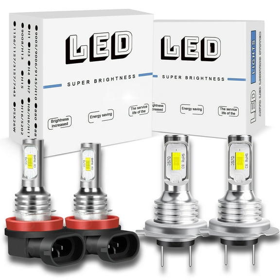 For Hyundai Santa Fe 2007-2012 Combo LED Headlight H7 H11 High Low Beam