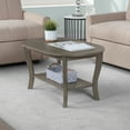 thumbnail image 3 of American Heritage Oval Coffee Table with Shelf in Gray Wood Finish, 3 of 6