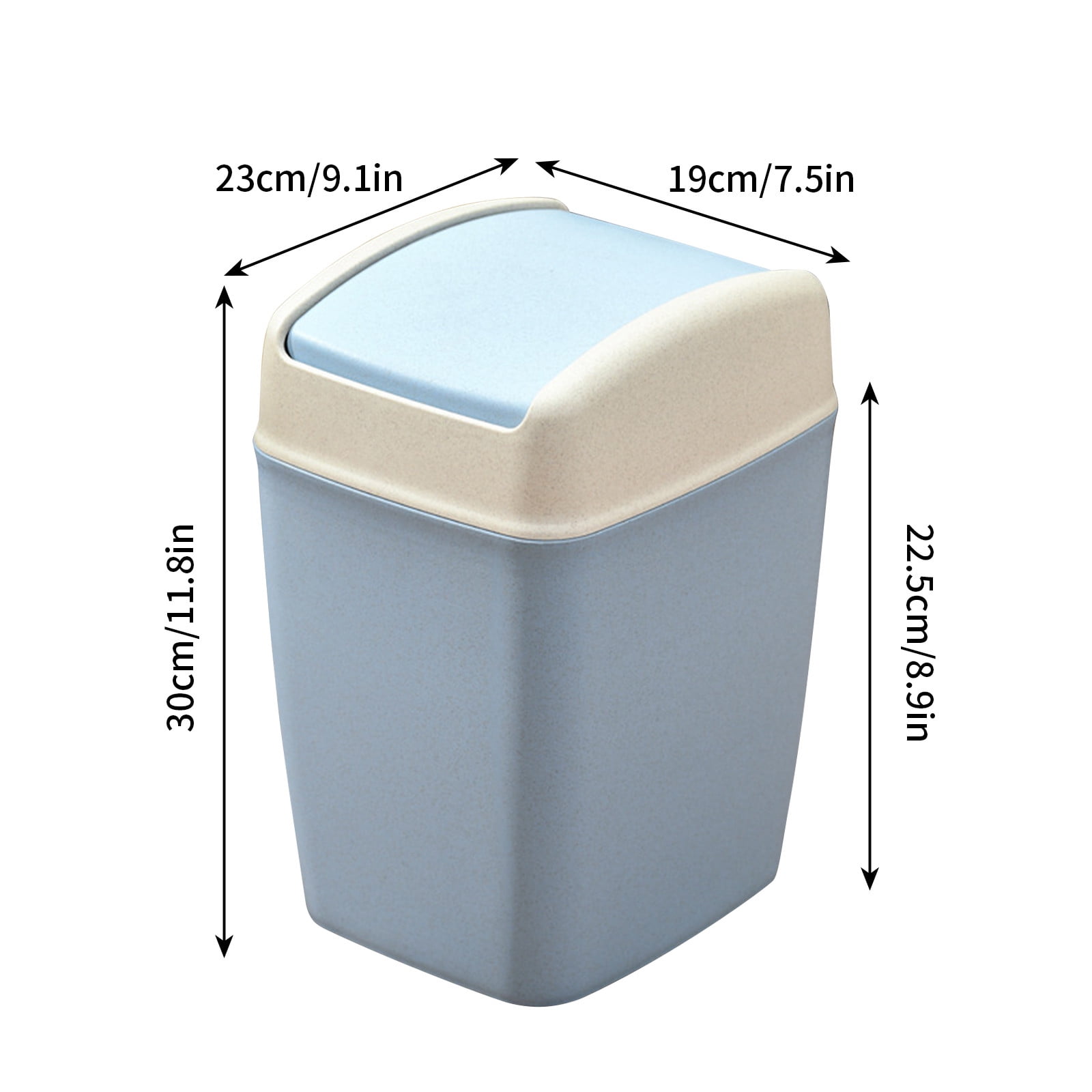 Kitchen Trash Can, Step-On Garbage Can with Lid, Tall Kitchen & Bathroom Trash Can, Small Office Waste Bin, Blue - Xuniizn