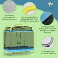 thumbnail image 3 of Qaba 3-in-1 Trampoline for Kids, 6.9' Kids Trampoline with Enclosure, Swing, Gymnastics Bar, Toddler Trampoline for Outdoor/Indoor Use, Light Blue, 3 of 9