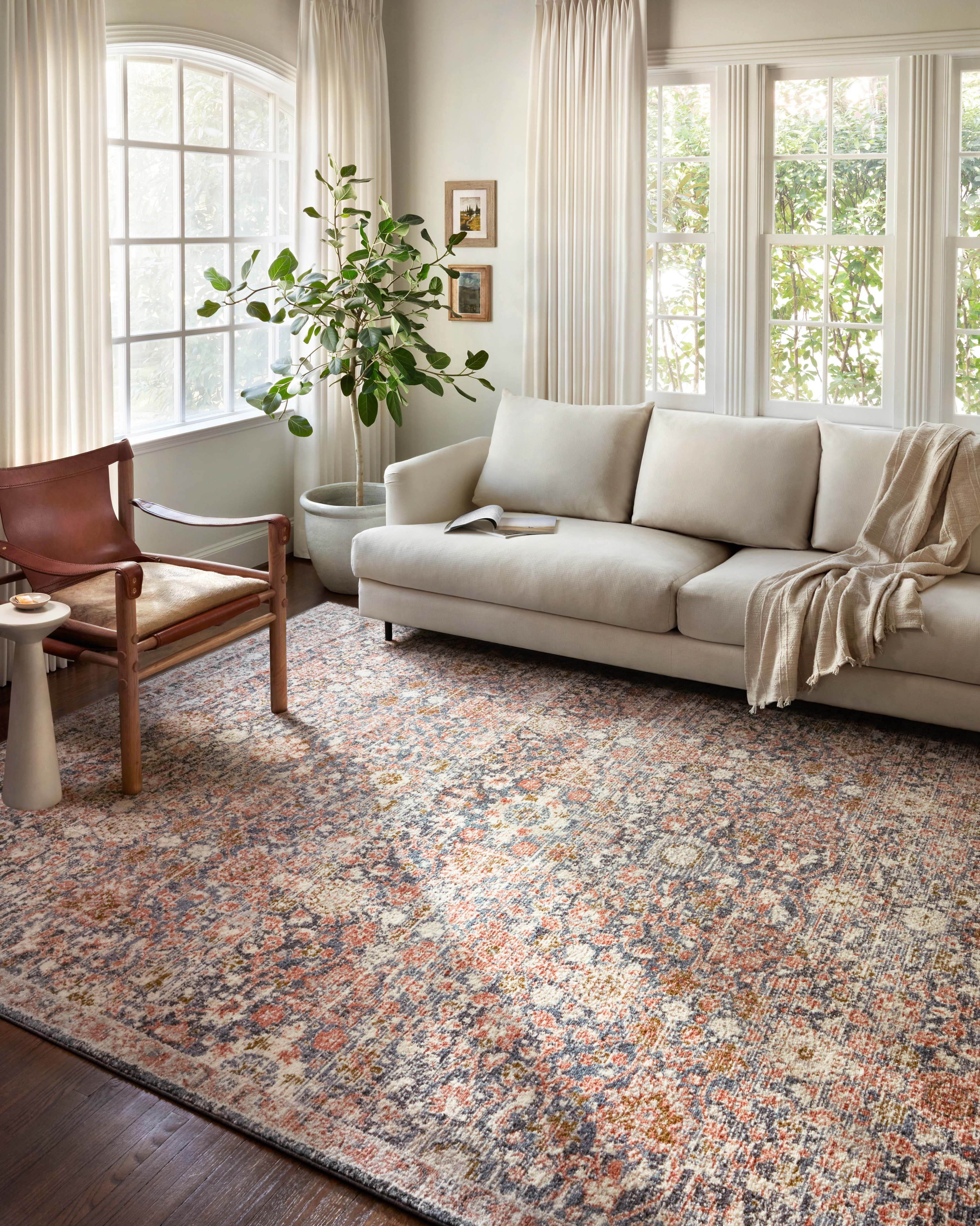 Loloi Saban SAB-03 Oriental Navy / Rust Area Rug 2'-7" x 4'