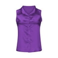 thumbnail image 3 of BSDJILFG Womens Camisoles Casual Solid Color Button Down Lapel Vest Shirts Tank Tops Satin Silky Blouse Loungewear Sleepwear Blouse S-3XL, 3 of 5