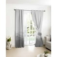 thumbnail image 4 of Fsddascl Grey Ombre Blackout Curtains for Bedroom/Living Room, Thermal Insulated Kitchen Curtains, Summer Minimalist Ocean Waves Grommet Darkening Window Treatment Drapes 52"x84"x2, 4 of 8