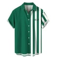 thumbnail image 4 of XDZJLR T-Shirts pour Hommes Plage Hawaïenne Manches Courtes Rayé, 4 of 4