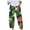 Green, variant on Fesfesfes Women Pant Fashion Casual Linen Printed Striped Cropped Trousers Splicing Straight Leg Pants Pencil Pants On Sale