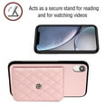 thumbnail image 2 of for iPhone XR Slim Case with Card Holders and Strap for Women, iPhone XR Phone Case Wallet PU Leather Kickstand RFID Blocking Flip Shockproof Wallet Case - Pink, 2 of 11