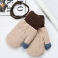 thumbnail image 7 of Bueautybox Toddlers Full Finger Gloves Kids Winter Double Layer Thick Warm Full Finger Stitching Knitted Mittens Winter Warm Furry Knitted Mitten with Neck String, 7 of 7