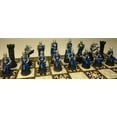 thumbnail image 6 of Medieval Times Crusades Blue White Maltese Knight Chess Set 17" Mosaic Color Brd, 6 of 7