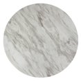 thumbnail image 6 of Miekor Furniture Transitional 5pc Round Counter Height Dining Table Set White Faux Marble Upholstered Black Fabric Dining Room Wooden Furniture W5U585, 6 of 8