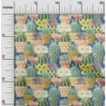 thumbnail image 2 of oneOone Silk Tabby Medium Blue Fabric Plants Cactus With Flowers Fabric For Sewing Printed Craft Fabric By The Yard 42 Inch Wide, 2 of 4