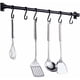 thumbnail image 1 of Barra de pared para utensilios de cocina, 40 cm, con 6 ganchos extraíbles, soporte para estante de pared para utensilios de cocina (negro), 1 of 5