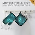 thumbnail image 4 of Yayeee Oven Mitts and Pot Holder Set of 4 Heat Resistant Kitchen Gloves Baking Hot Pad, Magical Forest, 4 of 5