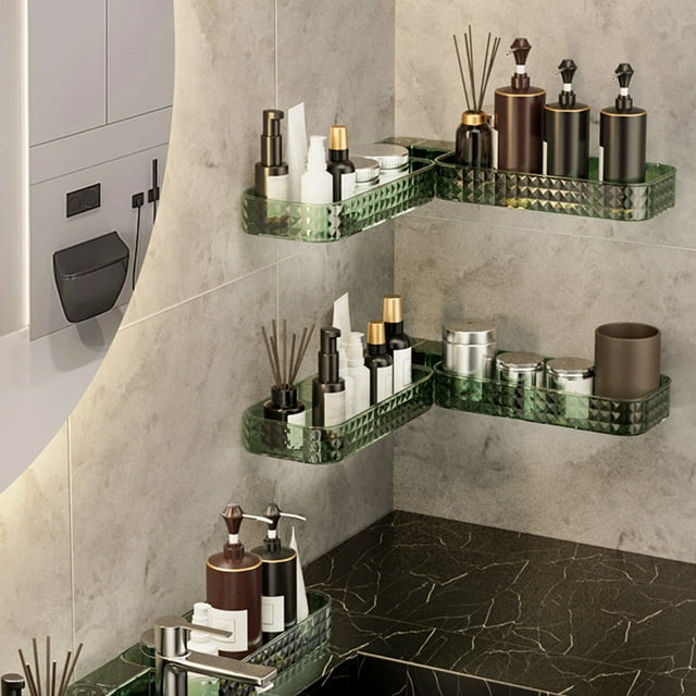 YAOMOBB Ventilated Shower Rack Corner Shower Shelf Rack Ventilated Bathroom Storage Tray with Drainage