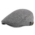 thumbnail image 2 of Pink Season Beret Cap British Style Retro Striped Flat Top Short Brim Decorate Breathable Men Plaid Flat Newsboy Hat for Reunion, 2 of 2