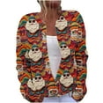thumbnail image 2 of Cardigans Sweaters for Women 2025 Holiday Christmas Graphic Button Down Open Front Xmas Sweaters Trendy Long Sleeve Cardigans Comfy Winter Outfits, 2 of 5