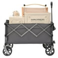 thumbnail image 5 of Large 220L Foldable Garden Cart – Heavy Duty Collapsible Utility Wagon with Removable Sides & All-Terrain Wheels（grey）, 5 of 10