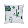 thumbnail image 1 of Holiday Forest Cabin Green Plaid Cushion, 1 of 2
