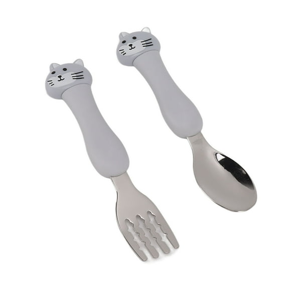 Juego de Tenedor Cuchara para bebé de 6 Piezas con Dibujos Animados Utensilios de Alimentación de Acero Inoxidable para Niños Pequeños con Estuche de Viaje ANGGREK Otros