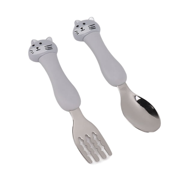 Juego de Tenedor Cuchara para bebé de 6 Piezas con Dibujos Animados Utensilios de Alimentación de Acero Inoxidable para Niños Pequeños con Estuche de Viaje ANGGREK Otros