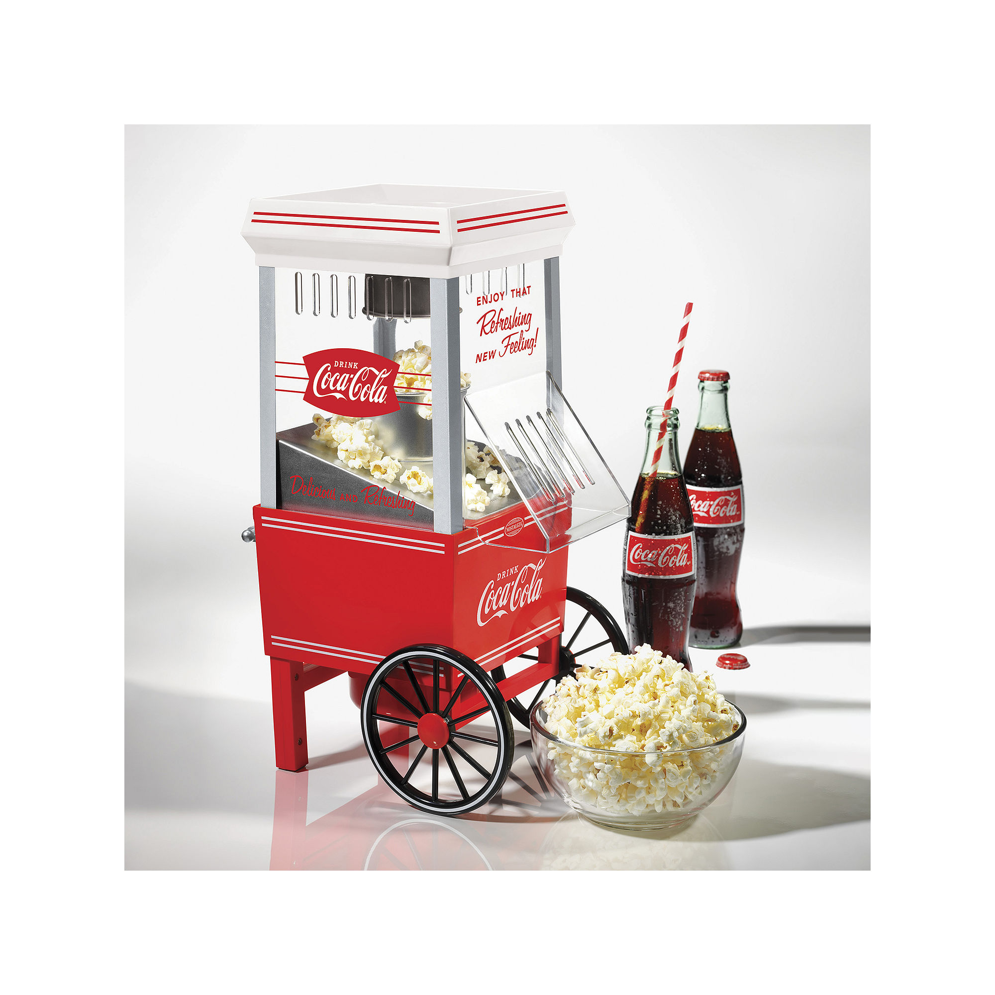 Nostalgia  Coca-Cola 12-Cup Hot Air Popcorn Maker, Red, OFP501COKE - image 5 of 8