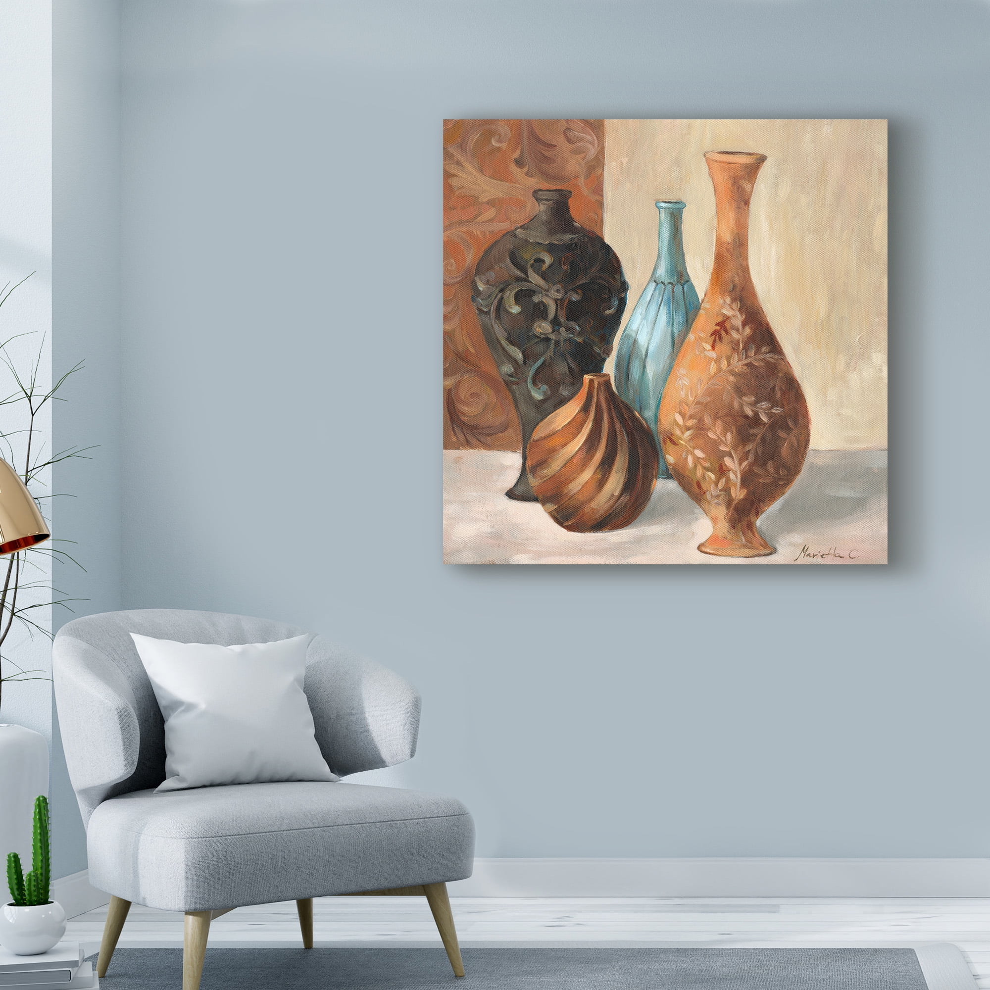 Trademark Fine Art 'Spa Vases I' Canvas Art by Marietta Cohen