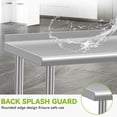 thumbnail image 4 of YINTATECH 60" x 24" Stainless Steel Table for Prep,NSF Commercial Heavy Duty Table with Undershelf for Home Kitchen Restaurant Garage Warehouse, 4 of 5