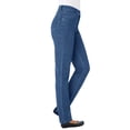 thumbnail image 2 of Woman Within Plus Size Petite Stretch Built-In Slimming Panel Straight Leg Jeans, 2 of 6