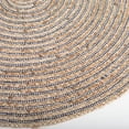 thumbnail image 2 of Natural With Navy Blue And White Stripes Round Rug, 2 of 3