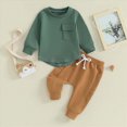 thumbnail image 2 of UAYOTSE Childrens Solid Color Home Outfit Set Toddler 3 6 12 18 Months 2T 3T 4T 5T 6T Fit Soft Breathable Long Sleeve 2PCS Size 2-3 Years, 2 of 5