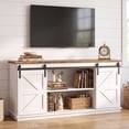 thumbnail image 3 of Homall 58'' TV Stand for TVs up to 65'', Storage Cabinet with Sliding Barn Door, Entertainment Center, White, 3 of 10