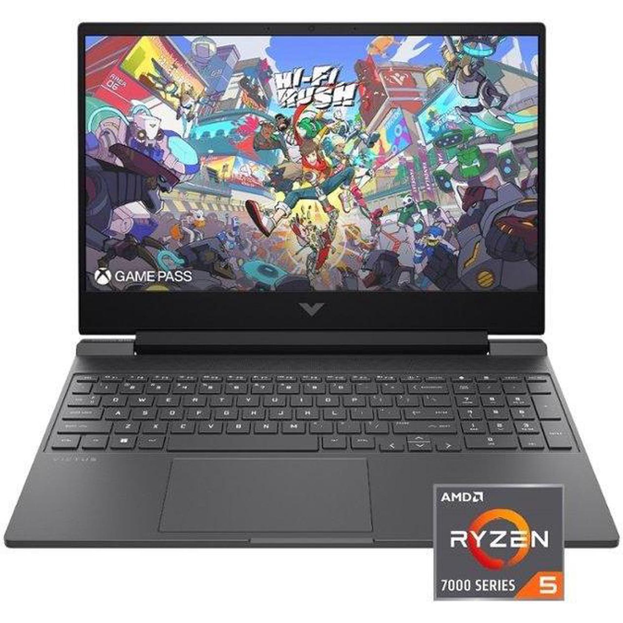 HP Victus 15.6 FHD 144HZ Gaming Laptop|AMD Ryzen 5-7535HS (Beat i7-11800H) |AMD Radeon RX 6550M|Backlit keyboard|Mica Silver| 8GB RAM DDR5 | 512GB SSD | Windows 11 Home | Bundle with USB 3.0 Hub