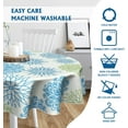 thumbnail image 4 of Blue Geometric Round Tablecloth 60 Inch Bohemian Polyester Table Cloth Watercolor Boho Modern Circle Table Cover Outdoor Washable Tablecloths for Kitchen Dining Picnic Patio Party, 4 of 6