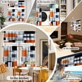 thumbnail image 5 of Orange Geometric Blackout Kitchen Window Tier Curtains and Valance Set, 36 Inch Window Curtains Set with Rod Pocket, Abstract Art Curtains Set for Small Windows, Living Room or Bathroom, 5 of 6