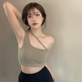 thumbnail image 4 of Sexy Women's Crop Tops Ladies Vest Bralet Camisole Tank Tops One Shoulder Strappy Slim Top, 4 of 8