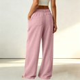 thumbnail image 5 of DHFJKG Wide Leg Pants For Women Corduroy Palazzo Workwear Elastic Waistband Long Pants Fall Clothes, 5 of 7