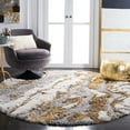 thumbnail image 2 of SAFAVIEH Horizon Konstantinos Abstract Shag Area Rug, Grey/Gold, 9' x 9' Round, 2 of 11