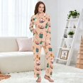 thumbnail image 4 of FORMRS Womens Pajama Set Long Sleeve Top and Pants with Pockets Soft Comfy Lounge Sleepwear, Sizes S-2XL, Beige Christmas Snowman, 4 of 7