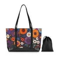 thumbnail image 7 of FORMRS Canvas Laptop Tote Bag for Women with 15.6" Computer Compartments Shoulder Handbag, Purple Flowers, 7 of 7