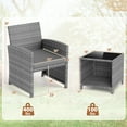 thumbnail image 3 of Gymax 3 Pieces Patio Furniture Set PE Rattan Chairs Set w/ Storage Coffee Table Gray, 3 of 10