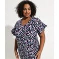 thumbnail image 3 of CASSIE LIZ Plus Size Short Sleeve Tops for Women Casual Purple Floral 3X Swing Flowy Blouses Fashion V Neck Pullover Pleated Shirts Loose Fit Tee Spring Summer Tunics 3XL 22W 24W, 3 of 5