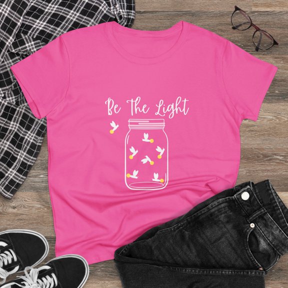 Be The Light - Fireflies Women's Fun Summer Feminine Midweight Cotton Tee