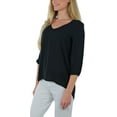 thumbnail image 7 of ToBeInStyle Womens Peasant V-Neck Strappy Back Blouse - Black - Small, 7 of 7