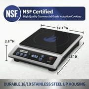 ChangBERT Induction Cooktop, Commercial Grade Portable Cooker, Large 8” Heating Coil, Premium Stainless Steel Countertop Burner with NSF Certified, 10 Hours Timer Powerful 1800W Professional Hot Plat